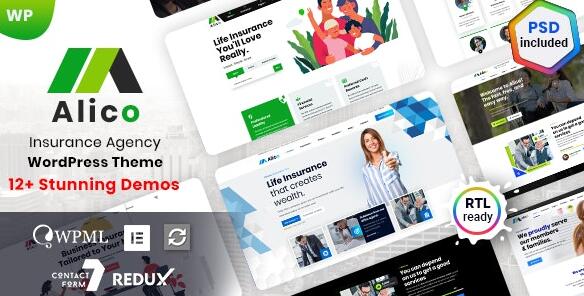 Alico v1.1.5汉化无限制版 – WordPress保险主题