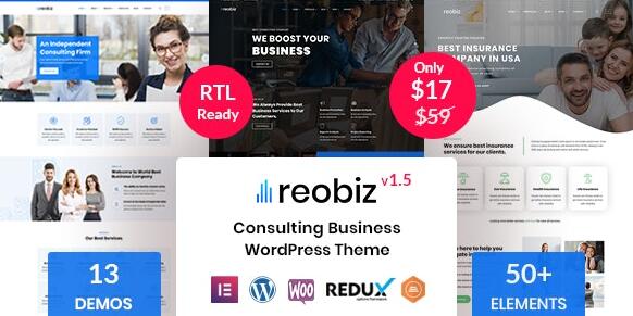 Reobiz v5.2.3（已汉化） – WordPress商务咨询主题