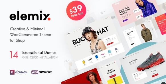 Elemix v1.2.4无限制版 –现代和创意元素或WooCommerce主题