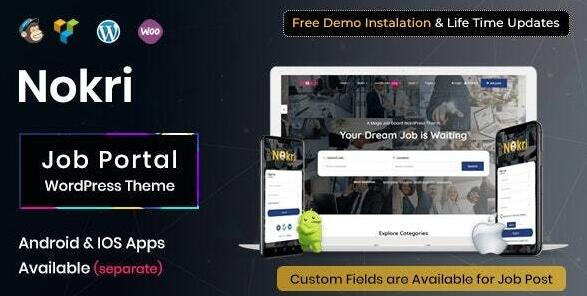 Nokri v1.6.4无限制版 – Job Board WordPress主题