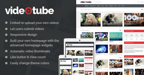 VideoTube v3.4.6无限制版（已汉化） – WordPress响应式视频主题