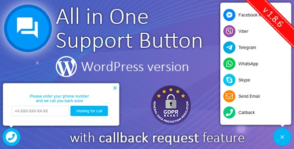 All in One Support Button v2.2.7免激活版（已汉化） – WordPress按钮插件