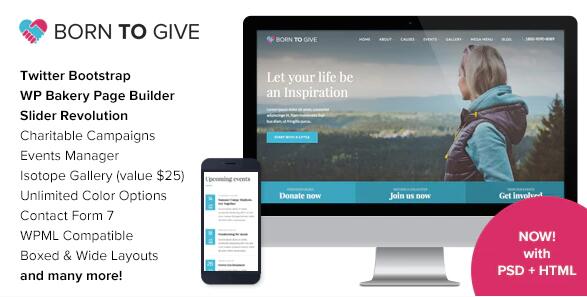 Born To Give v2.8.1 – WordPres慈善主题