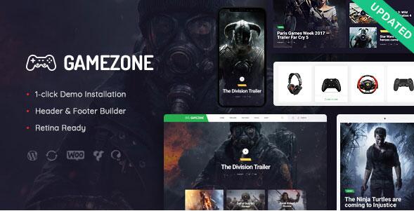 Gamezone v1.1.11 – WordPress游戏博客和商店主题
