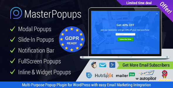 Master Popups v3.9.2无限制版 – WordPress弹出窗口插件