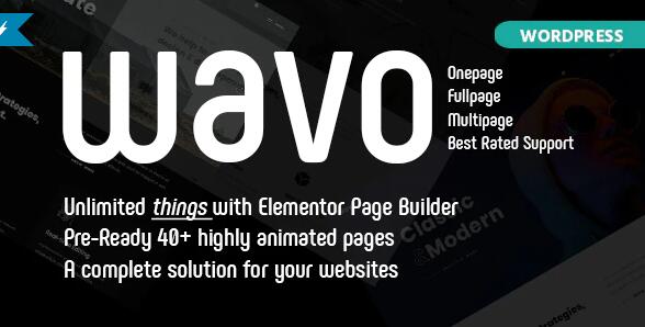 Wavo v2.1.9无限制版 – WordPress公司主题