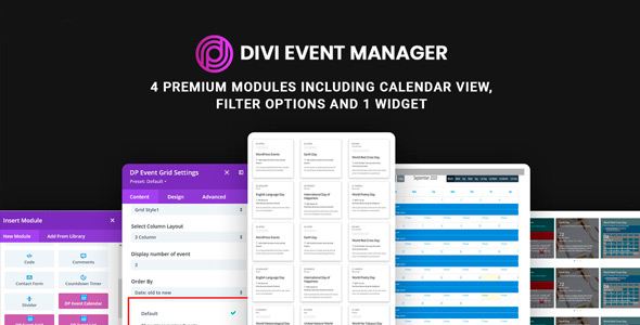 Divi Event Manager Plugin v1.52 – WordPress事件管理插件