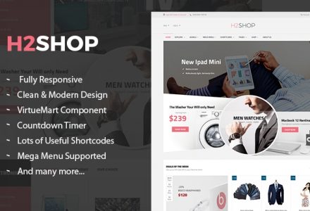 SJ H2shop v3.9.6破解版 - Joomla电商模板-学课SEO