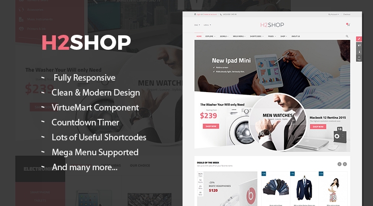 SJ H2shop v3.9.6无限制版 – Joomla电商模板