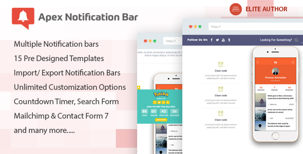 Apex Notification Bar v2.1.8 – WordPress的通知栏插件