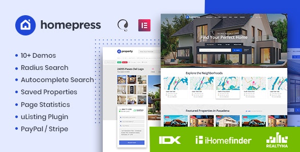 HomePress v1.3.7无限制版 – WordPress房地产主题