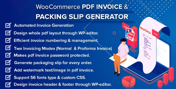WooCommerce PDF Invoice & Packing Slip Generator v2.4.0无限制版