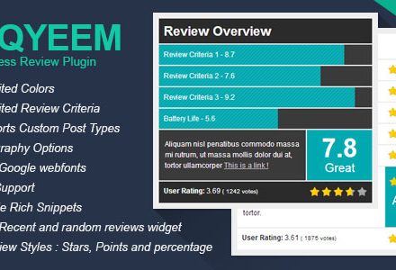 Taqyeem v2.6.4破解版 – WordPress评论插件-学课SEO