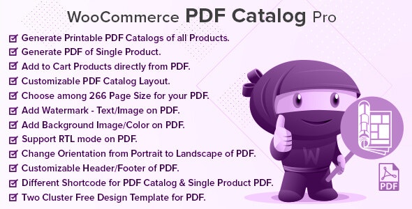WooCommerce PDF Catalog Pro v2.3.0无限制版（已汉化） –  WooCommerce PDF目录专业版