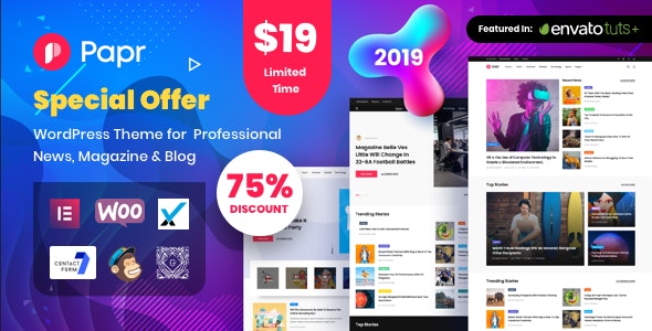 Papr v1.3.3无限制版 – WordPress新闻杂志主题