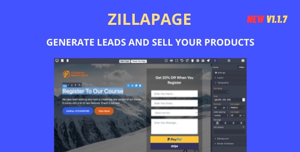 Zillapage v1.2.1已汉化无限制版 – 登陆页面和电子商务构建器