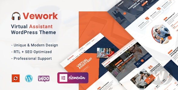 Vework v1.0.3无限制版 – 虚拟助手 WordPress 主题