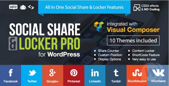 Social Share & Locker Pro v7.8无限制版 – 在社交上分享。WordPress 上的网络