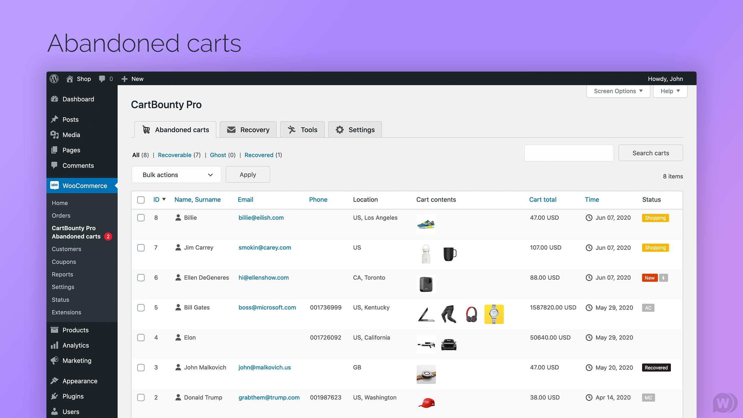 CartBounty Pro v10.0.5.1(已汉化) – WooCommerce 保存和恢复放弃的购物车