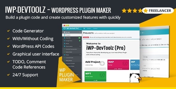iWP-DevToolz (Pro) – WordPress 插件制作器 + 代码生成器 v25.03.07