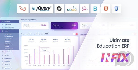 InfixEdu School v9.0.3（已汉化）-  学校管理系统