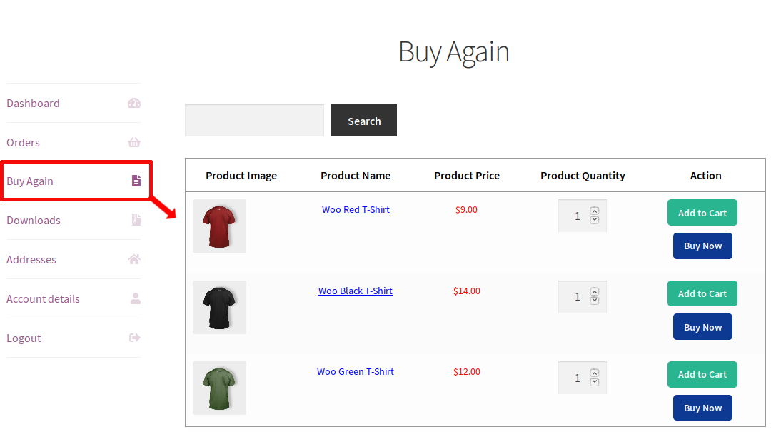 Woocommerce Buy Again v4.9.0 – Woocommerce 再次购买插件插图(1)