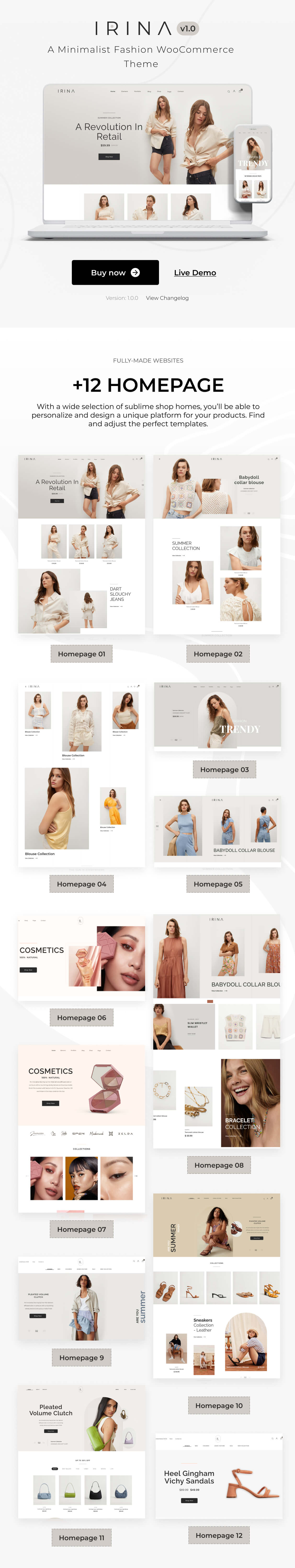 IRINA v2.0.3 – Elementor WooCommerce 主题插图(1)