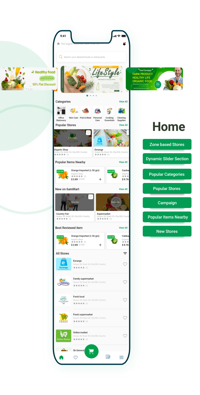 6amMart v2.12 – 多供应商食品、杂货、电子商务、包裹、药房交付应用程序插图(2)
