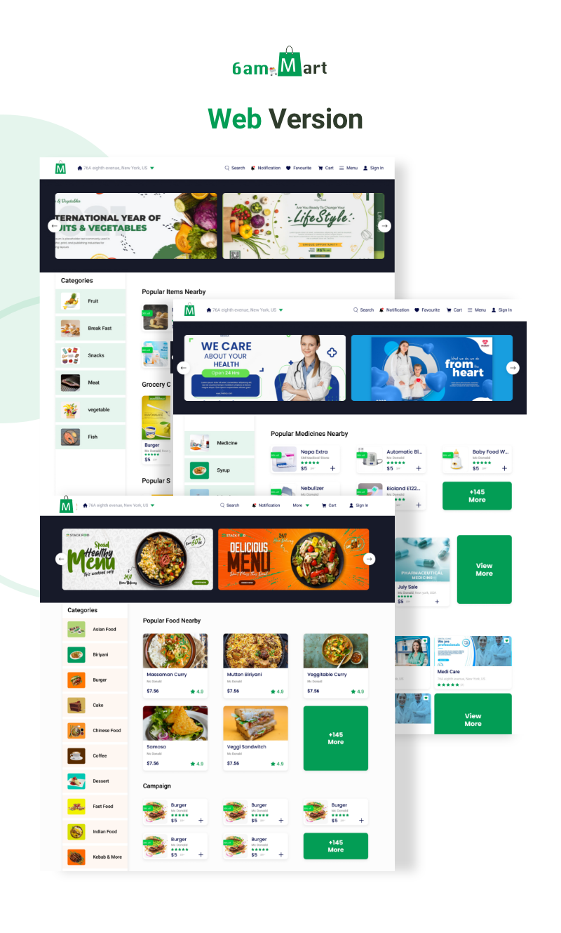 6amMart v2.12 – 多供应商食品、杂货、电子商务、包裹、药房交付应用程序插图(5)