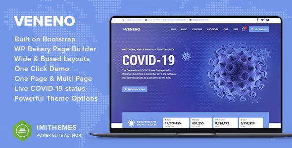 Veneno v2.0 – WordPress 冠状病毒信息主题