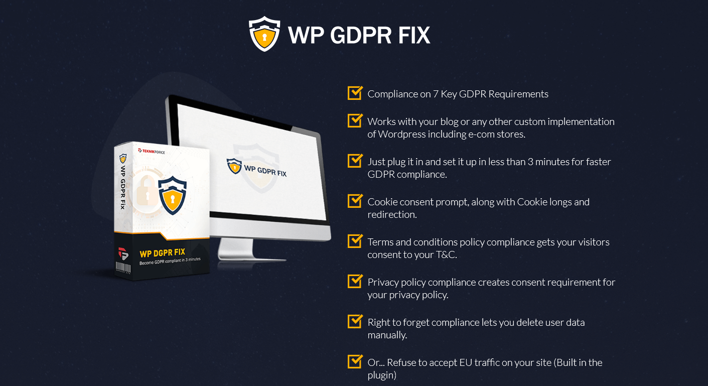 WP GDPR Fix Pro v3.9 – WordPress 网站GDPR和PECR合规性插件