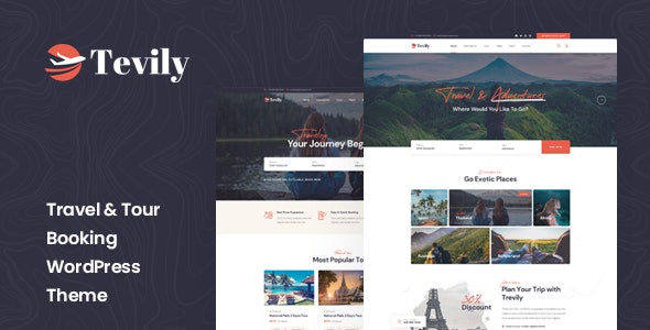 Tevily v1.2.8 – WordPress 旅游预订主题