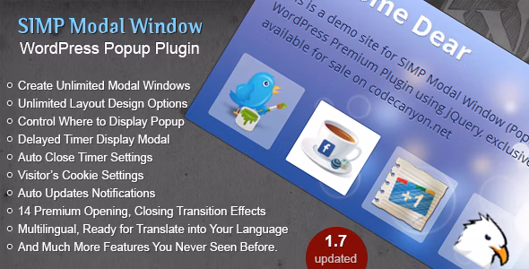 Simp Modal Window v1.7（已汉化） – WordPress 功能丰富的弹出式插件