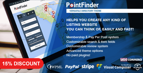 PointFinder v2.2.9 –  WordPress 目录和列出主题