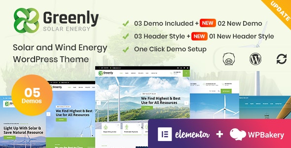 Greenly v7.6 – 生态与太阳能 WordPress 主题