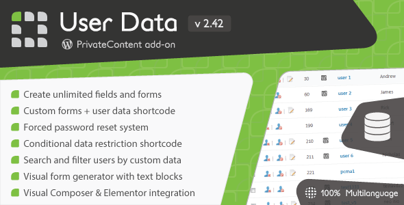PrivateContent – User Data add-on v3.5.4