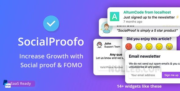 66socialproof v51.0.0（已汉化） – 社交证明和 FOMO 小部件通知 (SAAS)