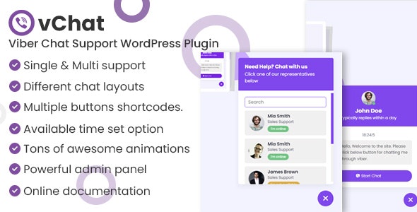 vChat v1.3.4 – Viber 聊天支持 WordPress 插件