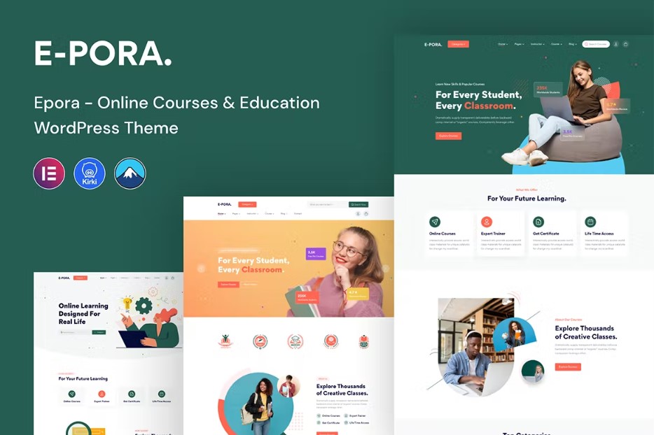 Epora v1.0.4 – 在线课程和教育 WordPress 主题
