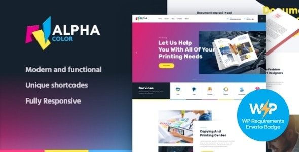 AlphaColor v1.4.9 – 字体设计机构和 3D 打印服务 WordPress 主题 + Elementor