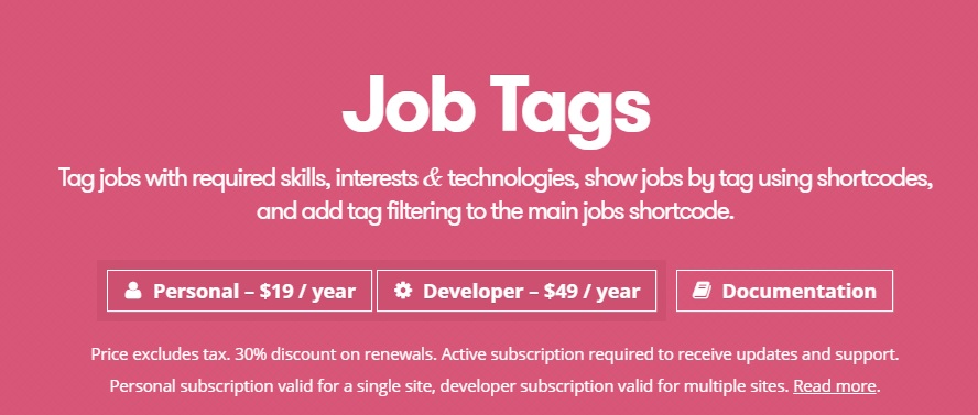 WP Job Manager Job Tags Add-on v2.3.0已去除限制（已汉化）