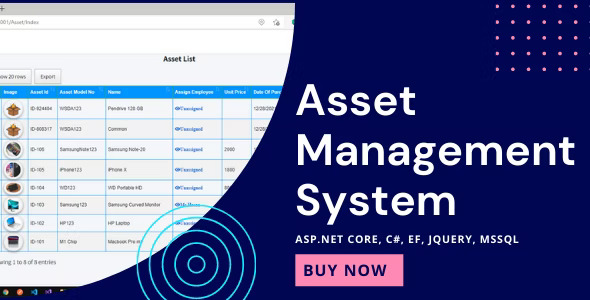 Asset Management System with Barcode | ASP.NET Core | EF Core | .NET Core 6.0 v2.0.0