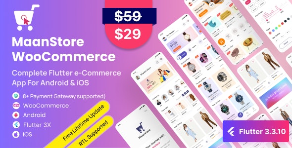 MaanStore v4.1 – Flutter eCommerce Full App ( Android & iOS )