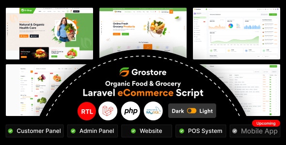 GroStore v4.5.0（已汉化） – 带有管理仪表板的食品和杂货 Laravel 电子商务
