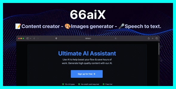 66aix v37.0.0 – AI Content, Chat Bot, Images Generator & Speech to Text (SAAS)