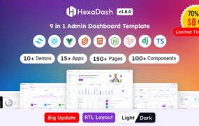 HexaDash v1.8.7 - Tailwind CSS, React, Svelte, Vue, Laravel, Nodejs, Django & HTML Admin Dashboard Template-学课技术网