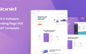 Nonid v1.0 - Vue Nuxt SEO 和软件登陆页面模板-学课技术网