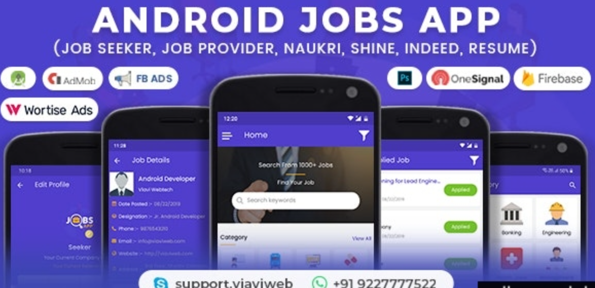 Android Jobs App (Job Seeker, Job Provider, Naukri, Shine, Indeed, Resume) v2.1