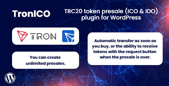 TronICO v1.0.1 – 适用于 WordPress 的 TRC20 代币预售(ICO 和 IDO)插件