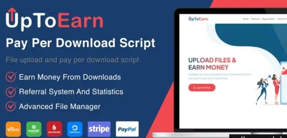 UpToEarn v1.3(前端已汉化) – File Upload And Pay Per Download Script (SAAS Ready)